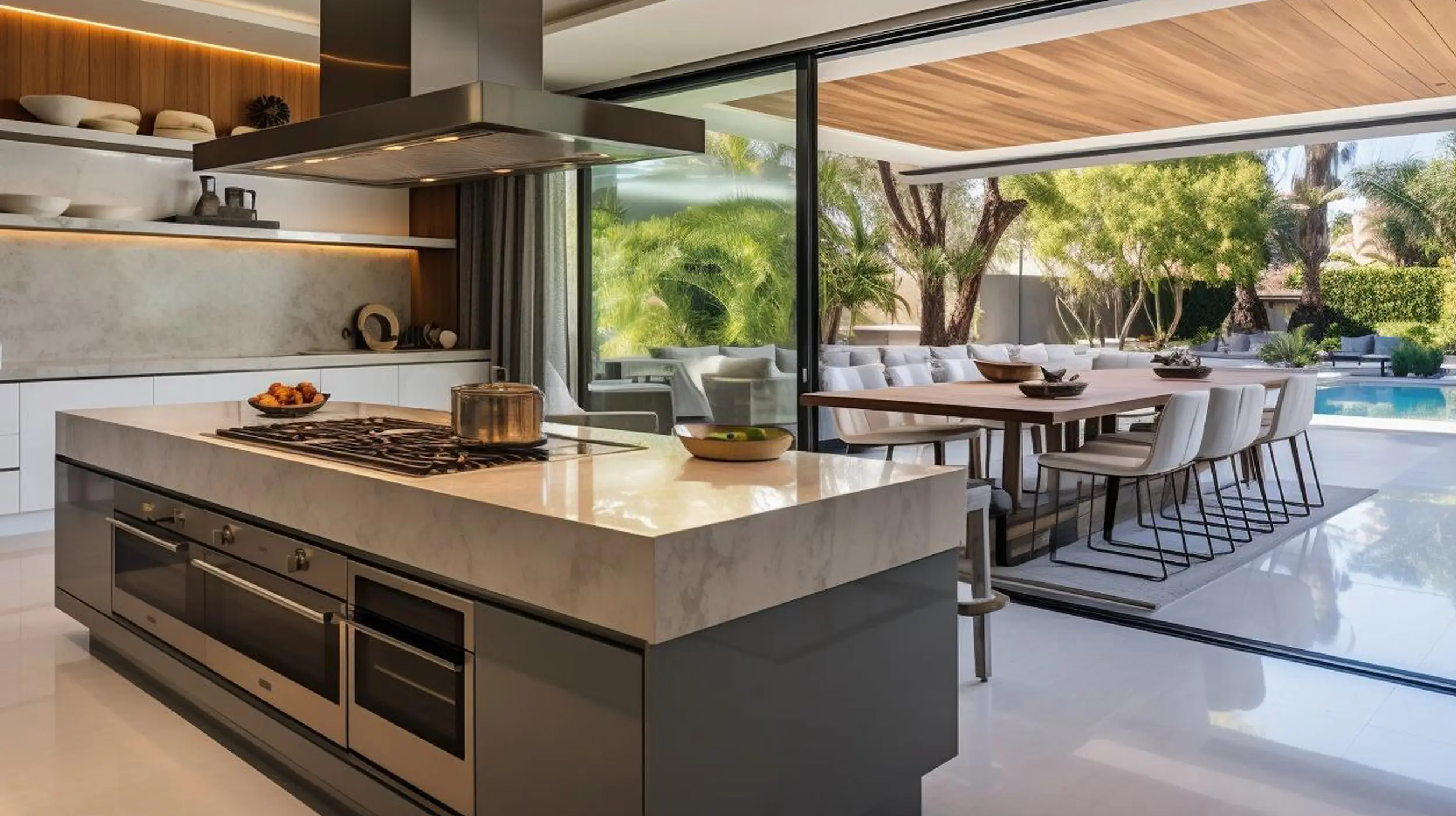 Decoración de Cocina en tonos grises y madera