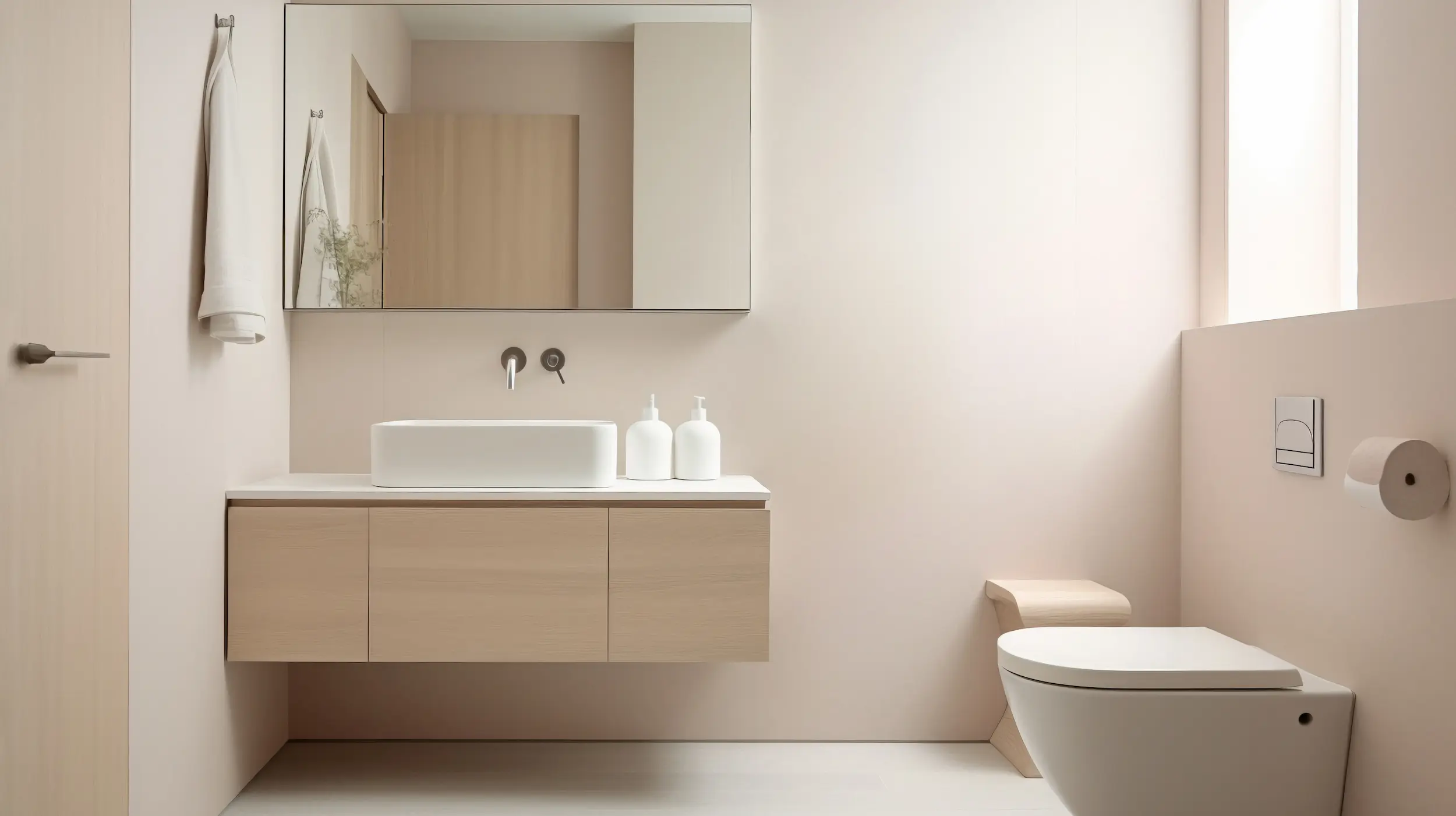 Reforma parcial de un baño en tonos neutros y blancos
